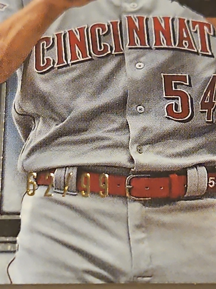 Colección Museo Topps Sonny Gray 2020 piezas primarias reliquias cuádruples # 62/99 rojos Foto 3 de 3