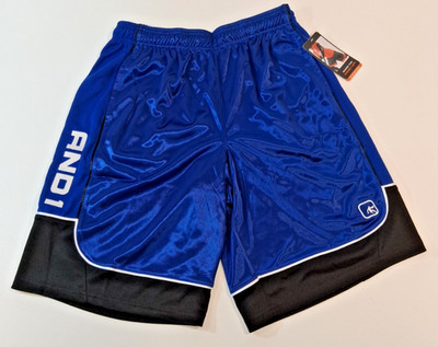 And1 Mens Basketball Gym Workout Shorts Black Surf Blue ALL SIZES M L XL 2XL 3XL