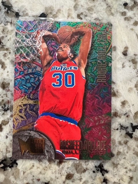 1995-96 FLEER METAL ROOKIE ROLL CALL CARD WASHINGTON BULLETS RASHEED WALLACE R10