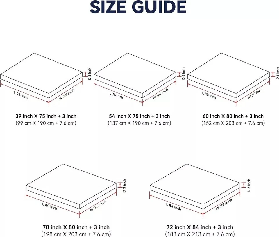 Colchón acolchado de plumas de ganso blanco de 3 pulgadas, cubierta de cama de plumas tamaño king de California Foto 3 de 4