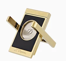 S.T. Dupont Cigar Cutter W/ Stand, Black & Gold, 003393, 3393, New In Box