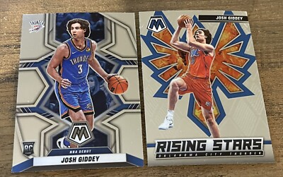 2 Card Lot 2021-22 Panini Mosaic Base & RISING STARS Insert JOSH GIDDEY RC