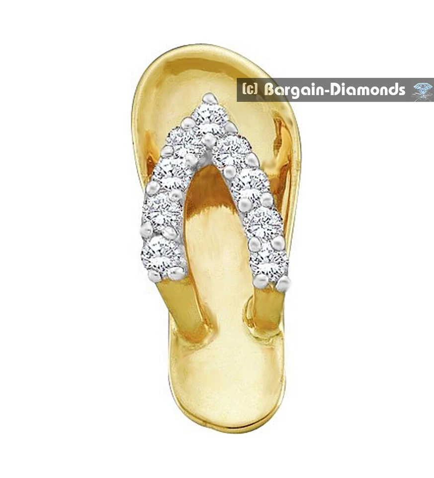 Sandalia de playa Lifestyle .03Ct. Colgante de 5 diamantes naturales de ley 925 24x7,5 mm Foto 4 de 4