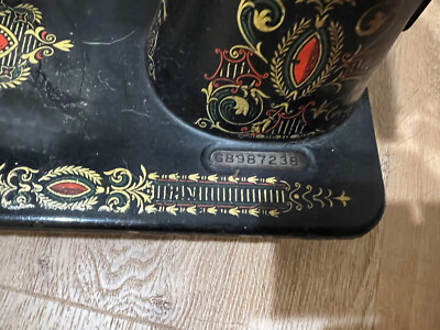 Antique Singer Sewing Machine 1889, Red Eye Decals and Electric