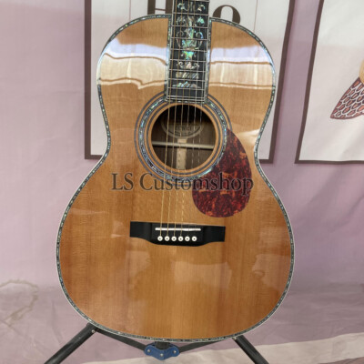 Charra acustica elettrica personalizzata da 39 pollici con top in abete massiccio, forma OOO, tastiera in ebano, retro in palissandro, vera Charra acustica elettrica personalizzata da 39 pollici con top in abete massiccio, forma OOO, tastiera in ebano, retro in palissandro, vera