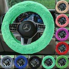 Doe16 Faux Rabbit Fur Steering Wheel Cover for most Cars, Trucks, SUVs, Vans