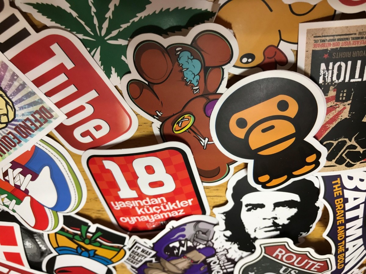 200 Piece Skateboard Sticker Bomb Lot - Vinyl Decals For Laptops, Luggage, Skate Decks