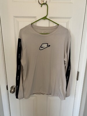 Nike Sports Men's Just Do It Long-Sleeve T-Shirt Tan Size L