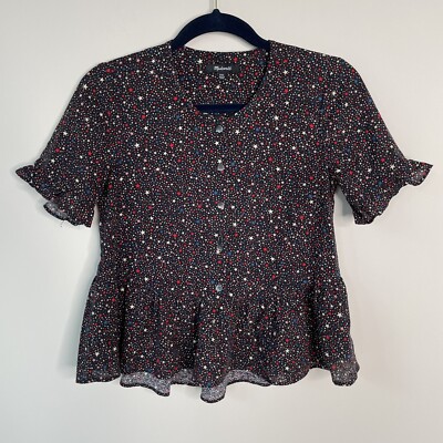 studio ruffle hem top madewell