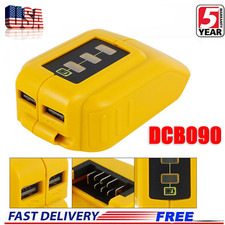 USB Power Source Li-ion Battery Charger Adapter w/LED for Dewalt 18/ 20V DCB090