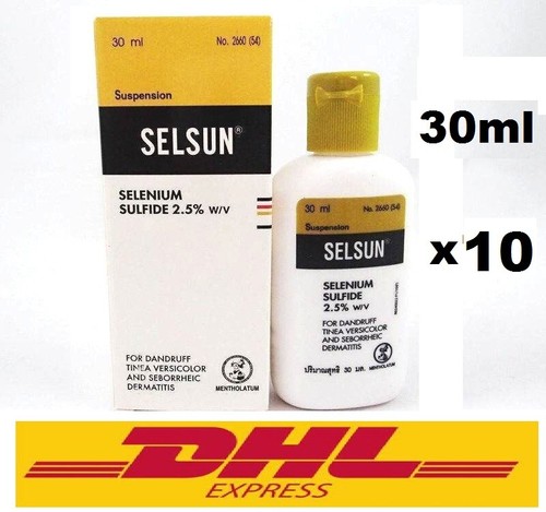 10 x 30ml. Selsun Anti dandruffs Selenium Sulfide 2.5% Hair Shampoo DHL.express