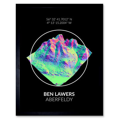 Ben Lawers Berg Kunstplakat Gerahmter Druck 30x40 cm
