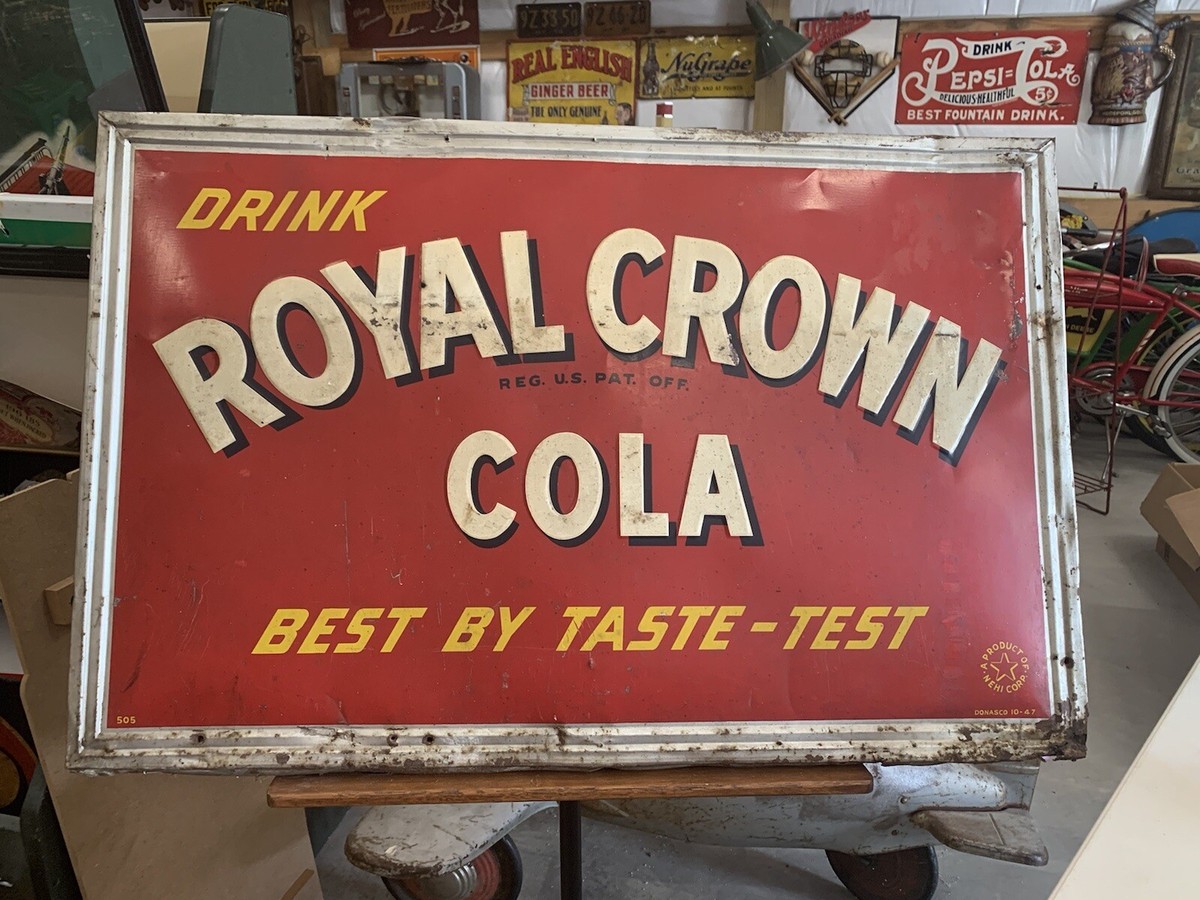 Vintage 1947 RC Royal Crown Cola Metal Sign 34
