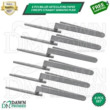 6 Pcs Miller Articulating Paper Forceps Straight Serrated Dental Plier German Gr