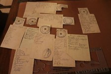 alte Papierabschnitte mit Orte - Bahnpostamt 16 - Postamt ???