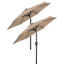 2 Pack 7.5' Patio Umbrella with 6 Sturdy Ribs for Outdoor Market Yard