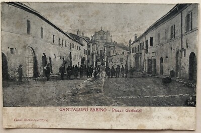 Postcard Cantalupo Sabino Piazza Garibaldi animated Rieti Lazio landscape T1