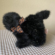 Russ Berrie SCREECH HALLOWEEN Black Cat Sparkly Plush 6"