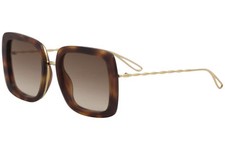 Elie Saab Women's ES009S ES/009/S 2IK/VU Havana/Gold Oval Sunglasses 53mm