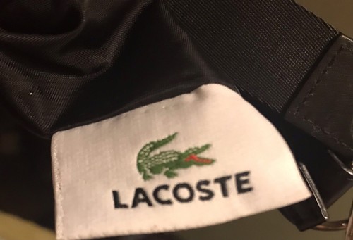 Lacoste Small Shoulder Bag Silver Hardware Metal Alligator Logo - Picture 12 of 12
