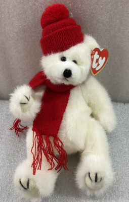 Ty Peppermint Attic Treasures Bear ''Love Me True'' 9'' beanbag plush w/Tag 1993