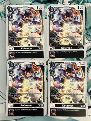 4x Kotemon BT18-058 C (Playset) Digimon Release Special Booster 2.0 NM