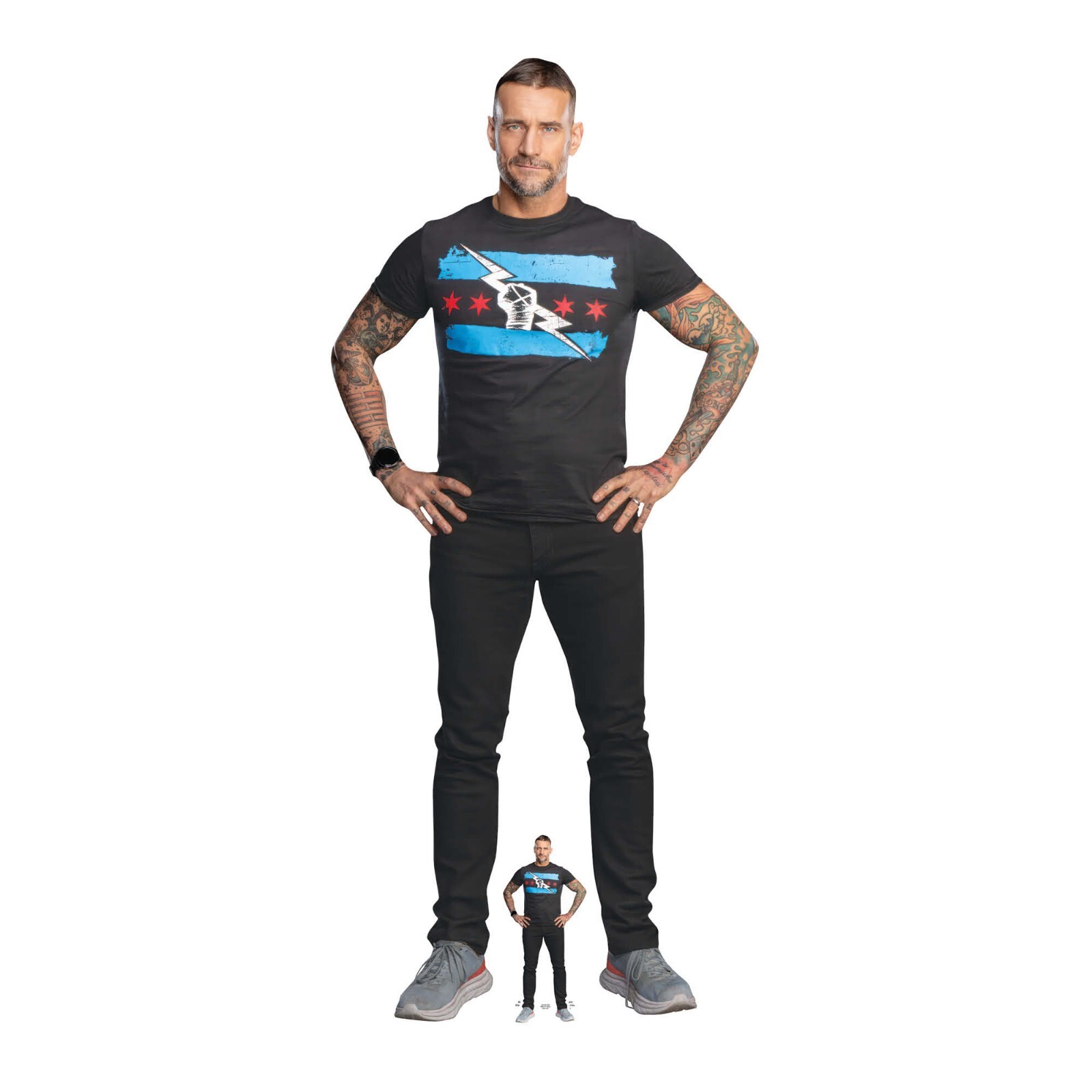 CM Punk WWE Lifesize Cardboard Cutout with Free Mini Standee  - Wrestler Actor