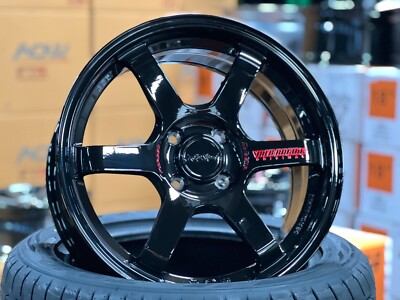 NEW! 4x100 (4 Wheels) 16x7J AOW TE37 SONIC BLACK Flow Formed Fit