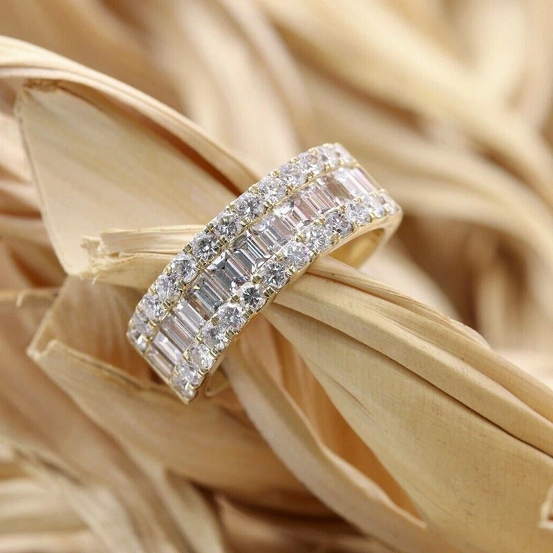 Baguette cut hotsell wedding band