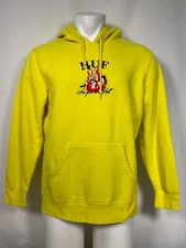 HUF See You In Hell Blazing Yellow Embroidered Pullover Hoodie Men's MEDIUM