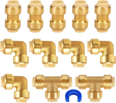 1/2'' PEX Fittings Pushfit & Plumbing Fittings Easy Connect with Quick Disconnect