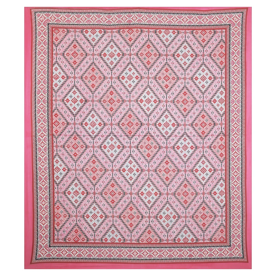 300 TC Indian Jaipuri Traditional Pure Cotton King Size Bed Sheet Set - Image 2 of 4