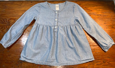 Size 4 T Carters Blue Jean Chambray Shirt Dress Girls