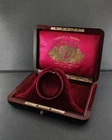 Antique LONGINES Wooden BOX for Pocket Watches. Mother of Pearl Emblem. 1900's