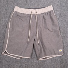 Vuori Banks Shorts Mens Medium Gray Drawstring Elastic Waist Zip Pocket V330