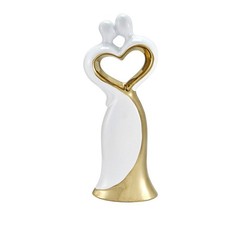 Bride and Groom Cake Topper Gold and White centerpiece Wedding decor decoration