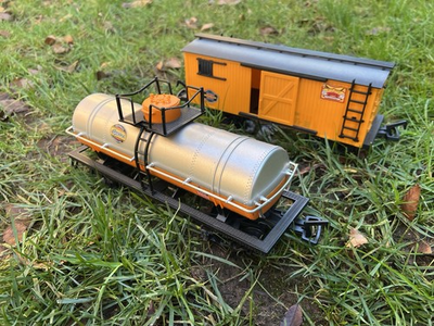 #ad Vintage Style Train Cars – Tanker Boxcar Set Great Northern Michigan Line Theme $49.99