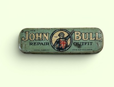 Vintage Original John Bull Repair Collectible Advertising Tin