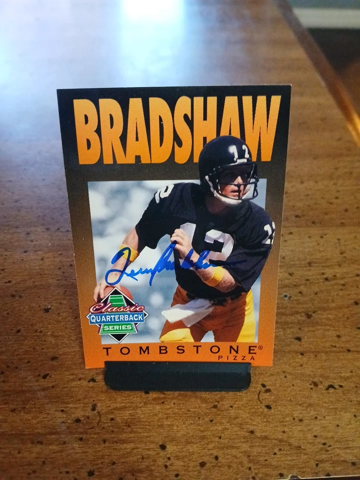 1995 Tombstone Pizza Autographed with No COA Terry Bradshaw #2 of 12 HOF Card. - Image 2 of 4