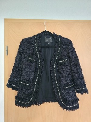 American Designer ST JOHN Couture Size 2 Black Shiny Jacket Blazer