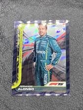 B6 2025 Topps Chrome F1 Fernando Alonso 75th Anniversary Black Refractor 44/75