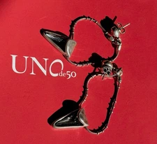 Uno de 50 Silver Drop Dangle Earrings with Smoke Grey Swarowski Crystals- NWT