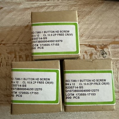M4 x 12 MM KNOPFSCHRAUBEN INNENSECHSKANTSCHRAUBEN VERZINKT 10,9 Karton 200 Stück