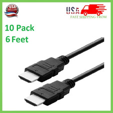 10 Pack New Digital High-Speed 1.4 HDMI Cable PVC 2160p Black Cord 6 feet 
