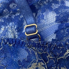 Agent Provocateur Kiera Blue Gold Soiree Bra 34C *NO SIZE TAG*