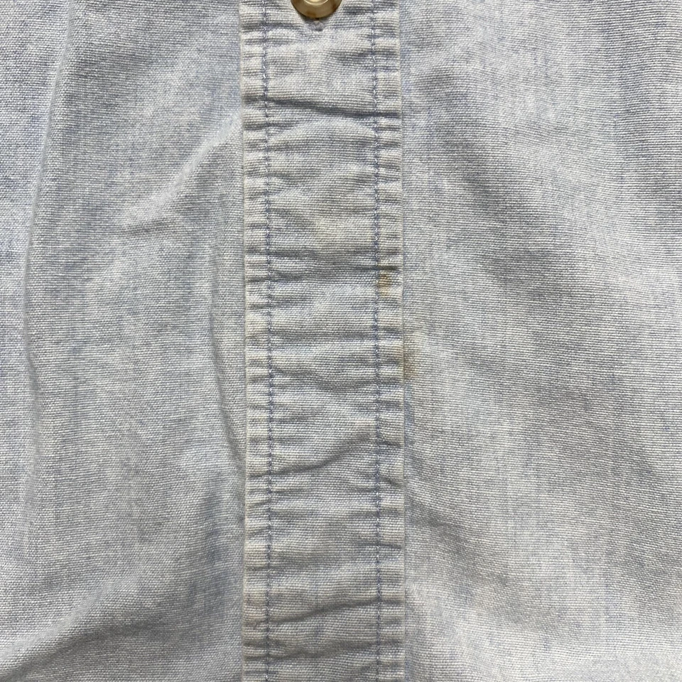 Camisa Carhartt Para Hombres Mediana Azul Claro Denim Botón Frontal Ropa de Trabajo Algodón Foto 4 de 4