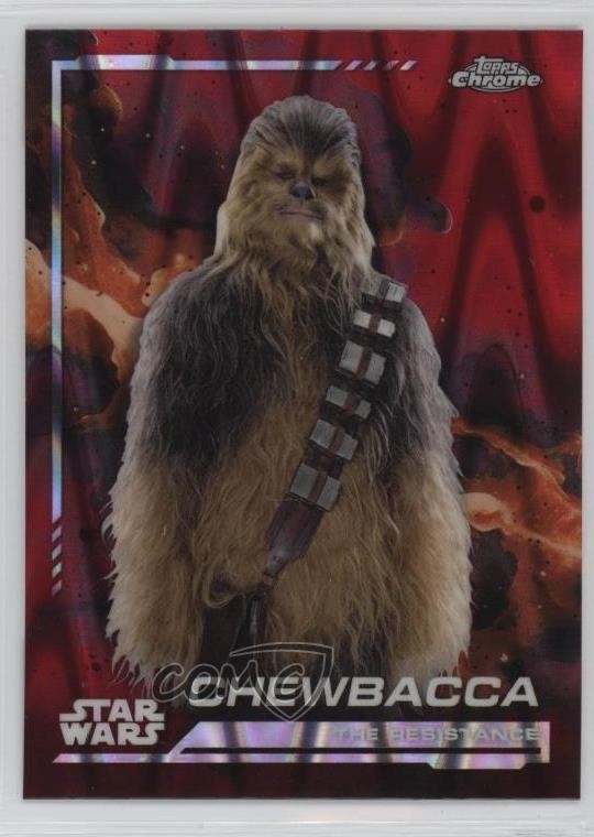 2024 Topps Chrome Star Wars Blaster Red RayWave Refractor Chewbacca #107 jc3