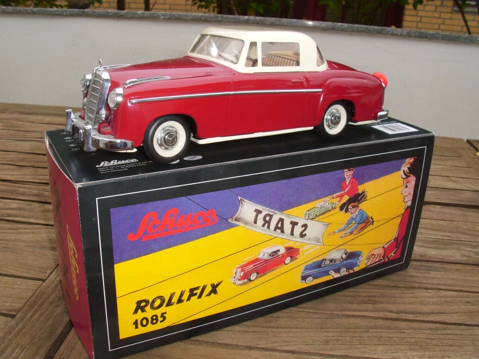 Schuco 1085 Rollfix Mercedes 220S Coupe in rot/beige 1:18? neu unbespielt in OVP