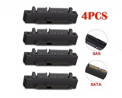4- pcs SAS to SATA 22-pin Male Converter Female HDD Hard Drive Raid Adapter