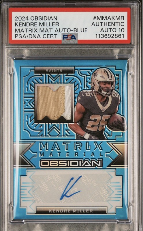 Kendre Miller 2024 Obsidian RPA /25 Auth Auto PSA 10 🔥🔥🔥POP 1 🔥🔥🔥